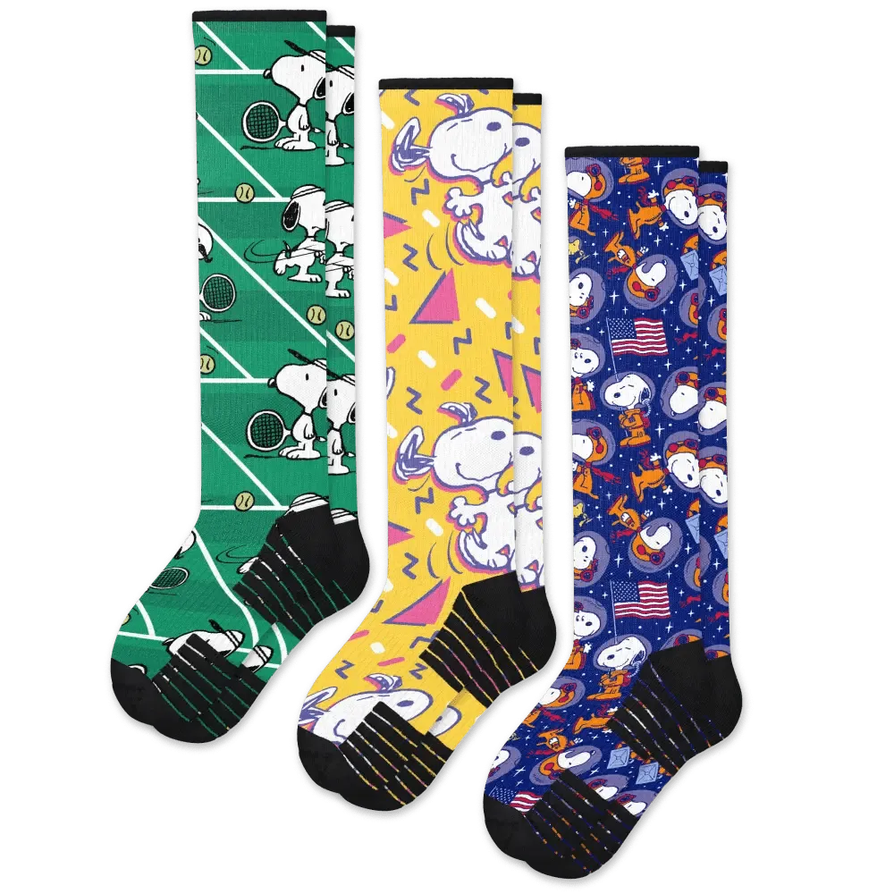 Snoopy Adventure Compression Socks Bundle 3-Pack