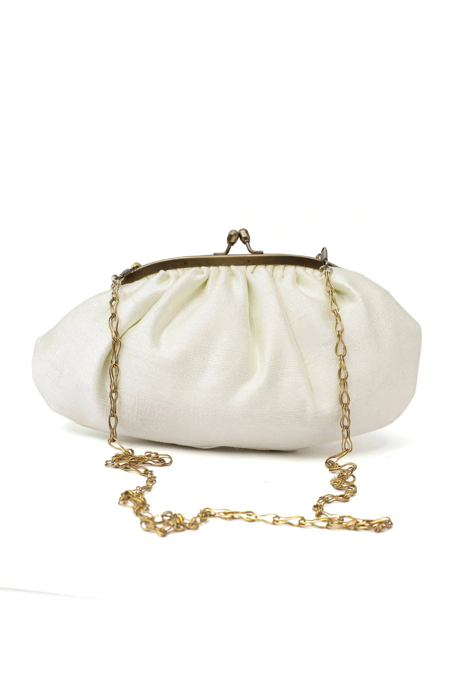 Solid White Clutch Bag