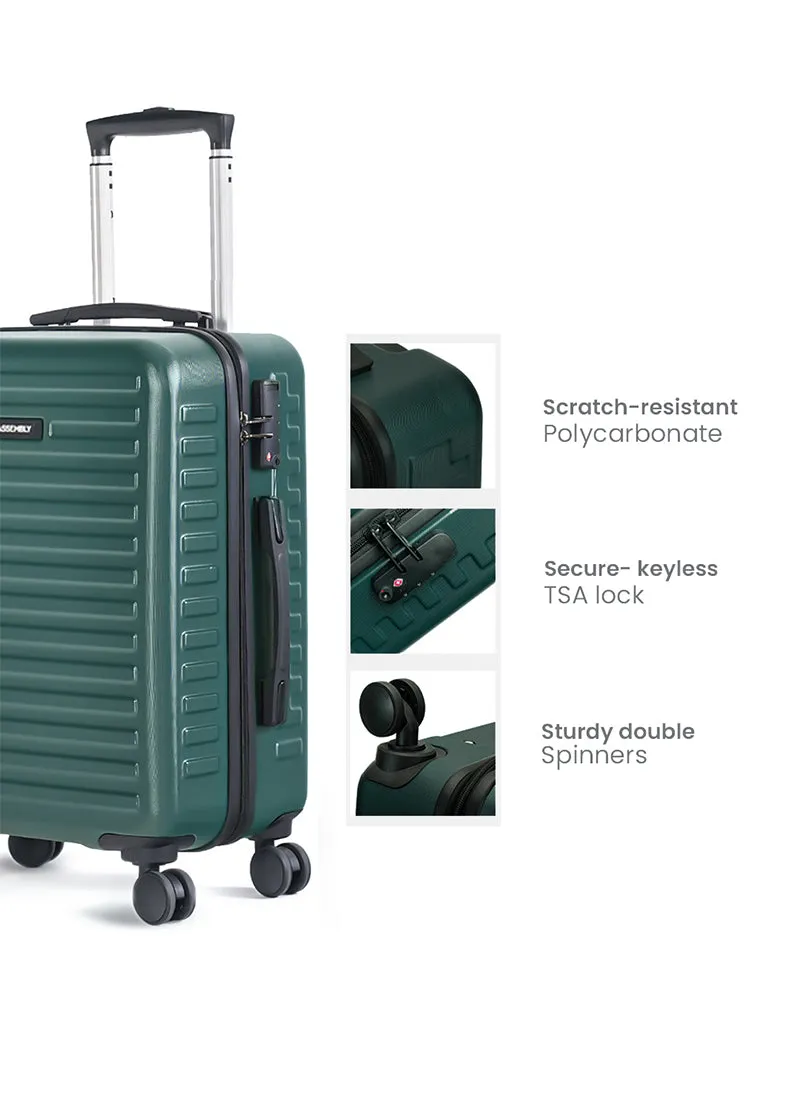 Stark Edge Combo | Green | Cabin Hard Luggage with Backpack