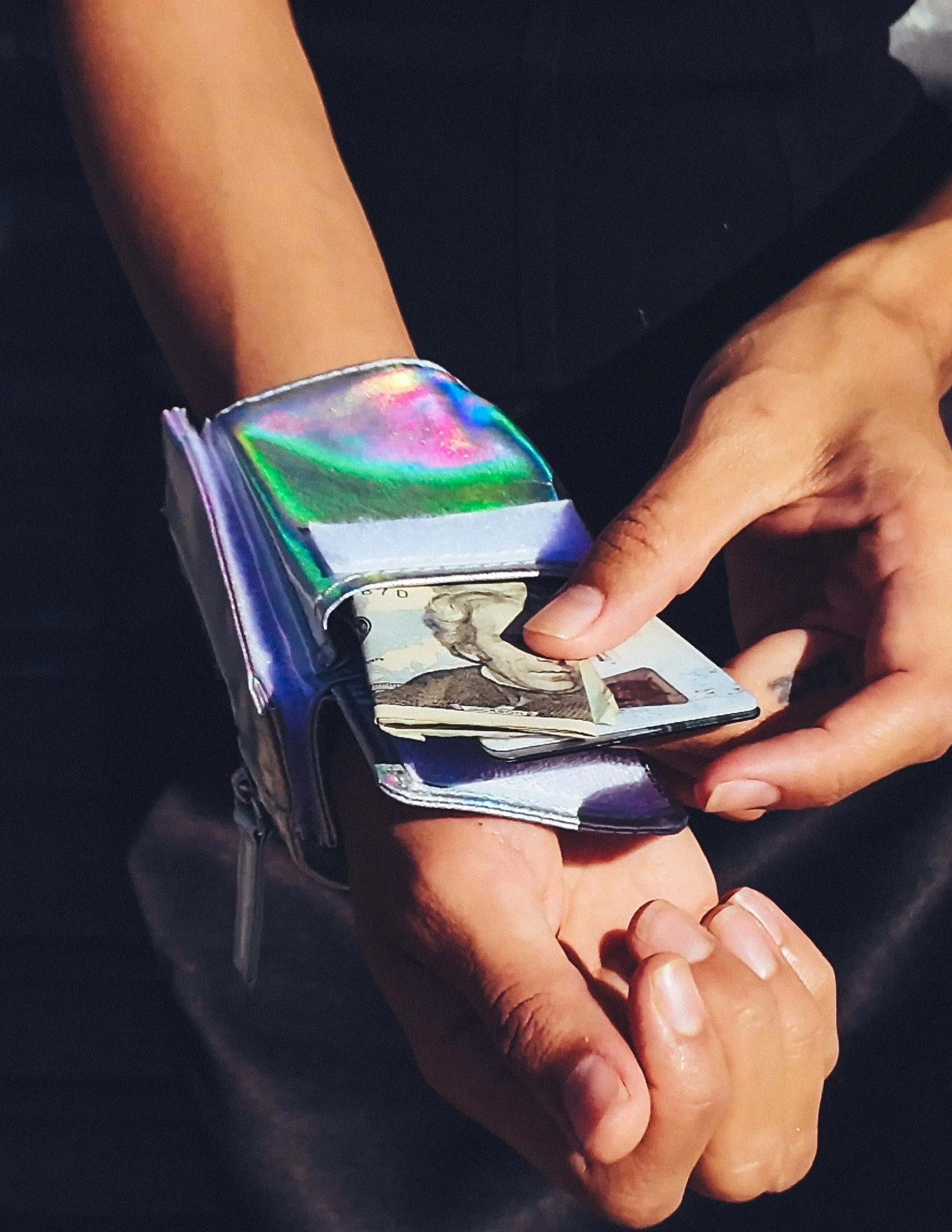 Stash Wrap | Wrist Wallet | Laser Silver