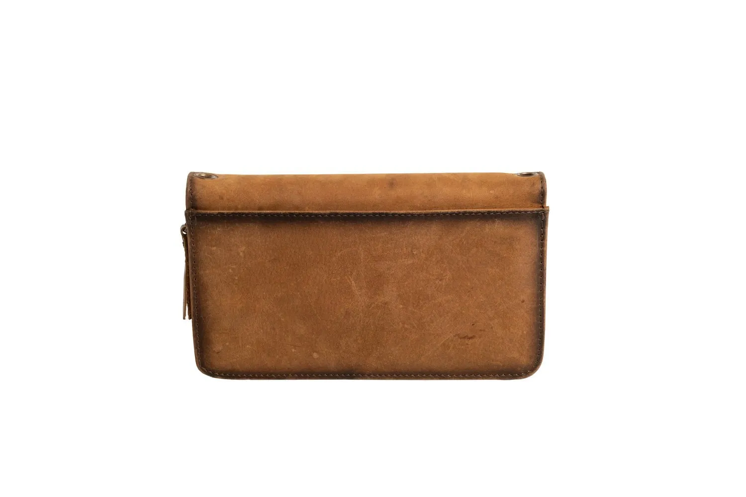 STS Ranchwear Womens Baroness Evie Distressed Brown Leather Clutch Bag