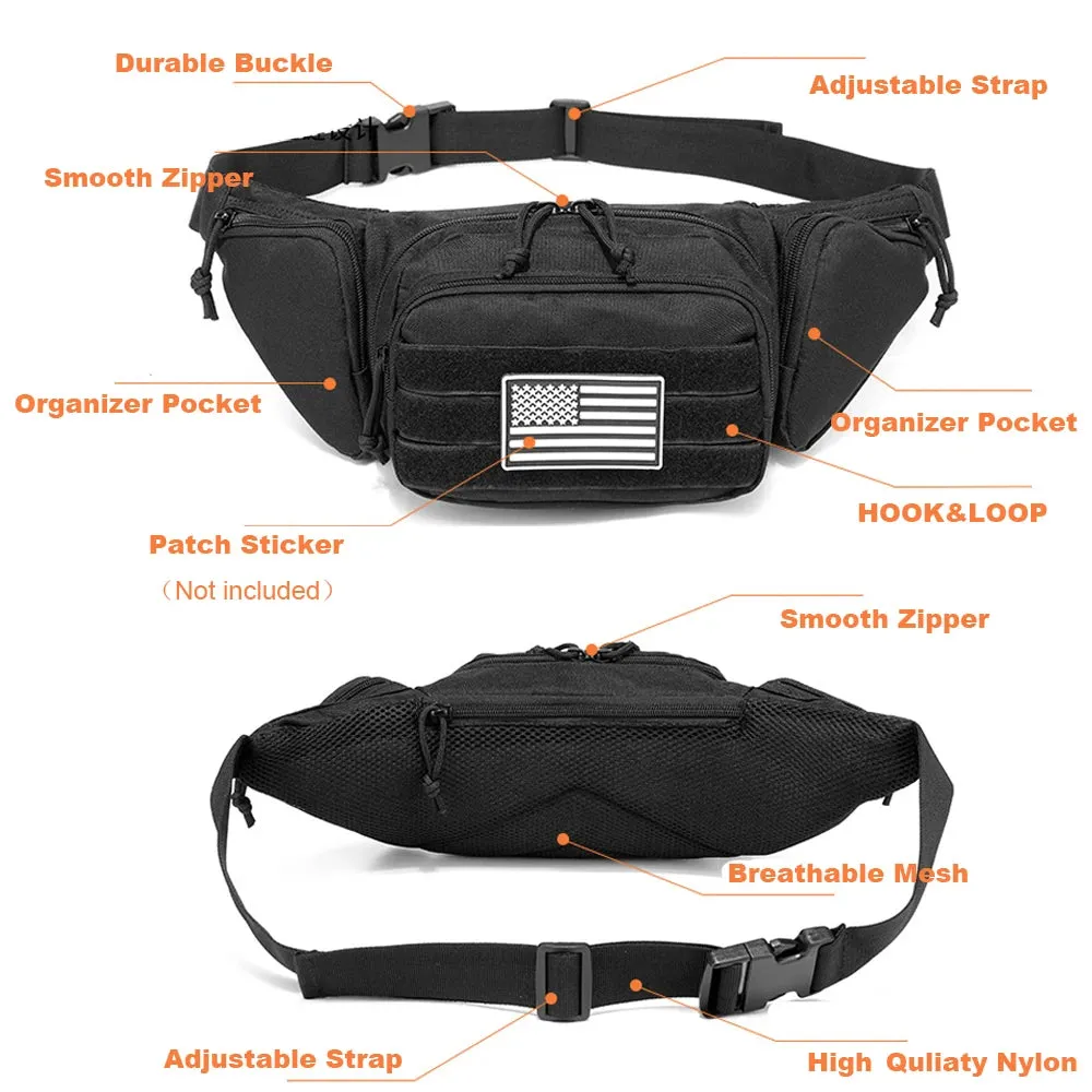 Tactical Waist Bag Concealed Gun Carry Pouch Military Pistol Holster Fanny Pack Sling Shoulder Bags for Outdoor Hunting Camping