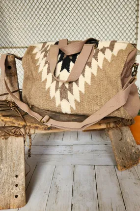 Taupe & Cream & Black Aztec Duffel