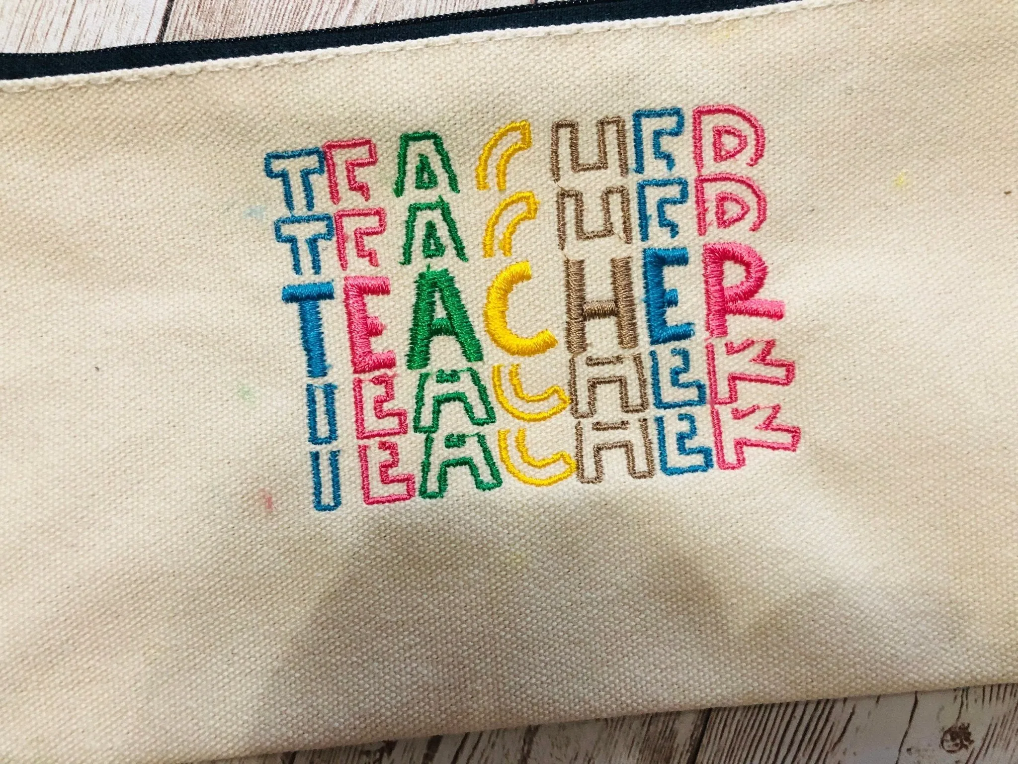 Teacher Life Gift Pencil Makeup Zipper Canvas Bag Pouch, Travel Toiletry Bag,Teacher Graduation Gift