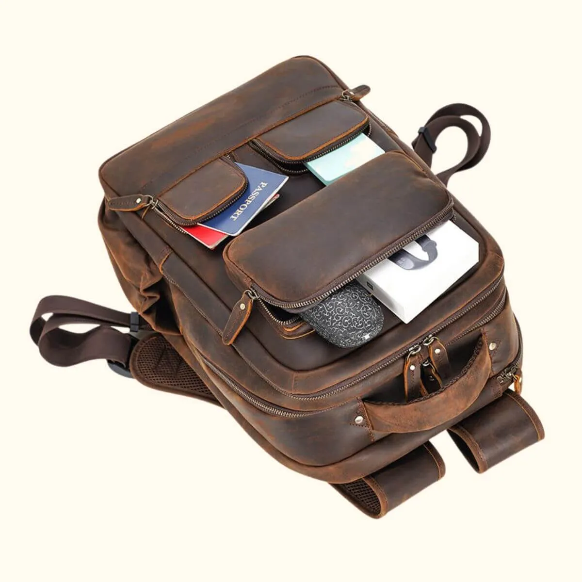 The Vintage Lariat - Leather Laptop Backpack for Men