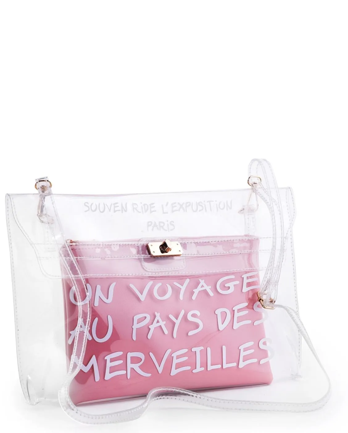 TRANSPARENT FRENCH CLUTCH: VOYAGE TO WONDERLAND