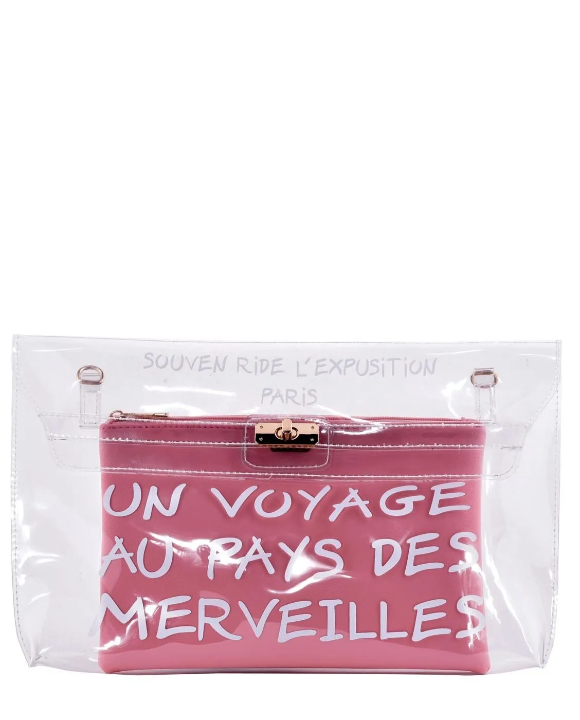 TRANSPARENT FRENCH CLUTCH: VOYAGE TO WONDERLAND