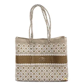 TRAVEL GOLD AZTEC STRIPE TOTE BAG WITH CLUTCH