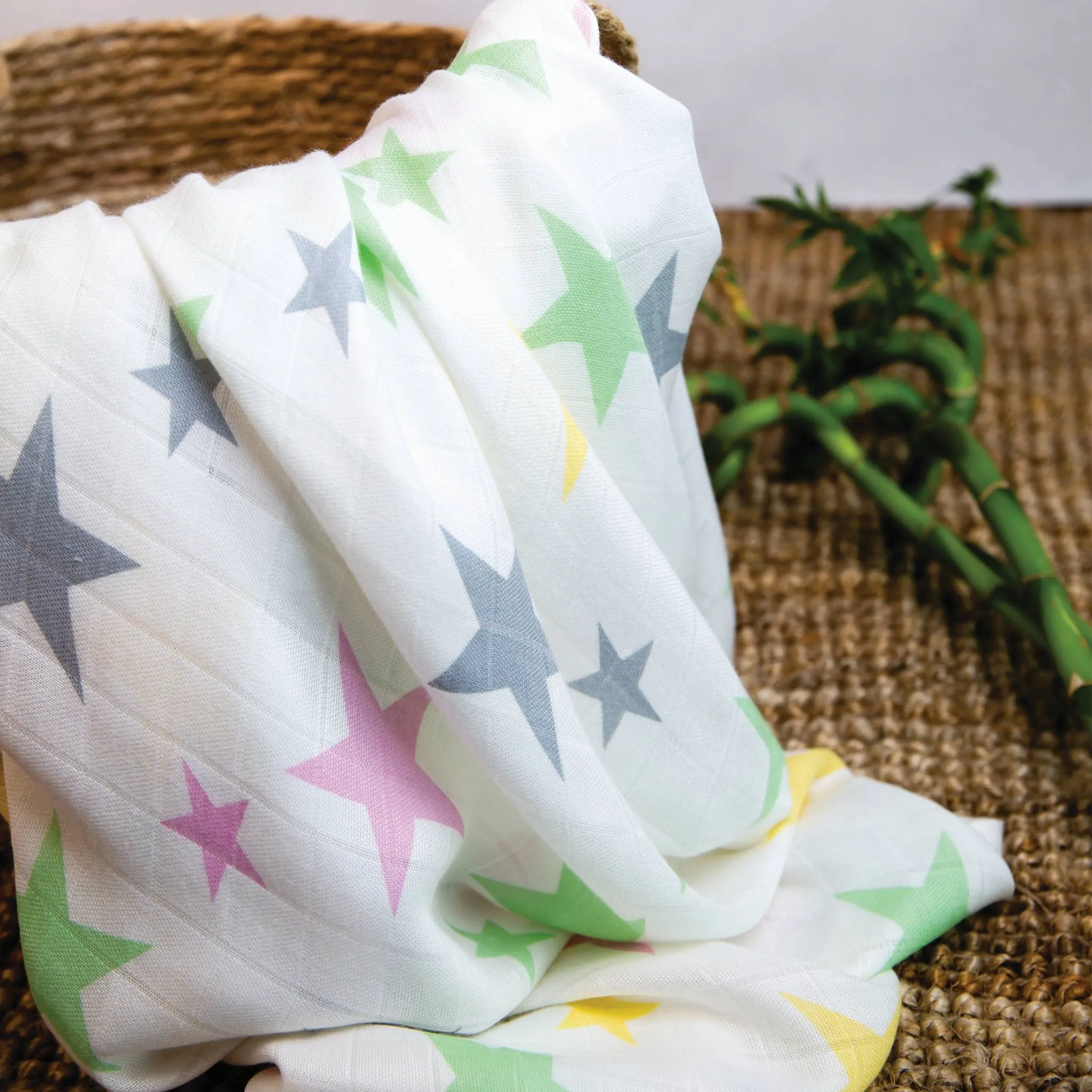 Twin Star Bamboo Muslin Cloth - 120cmx120cm