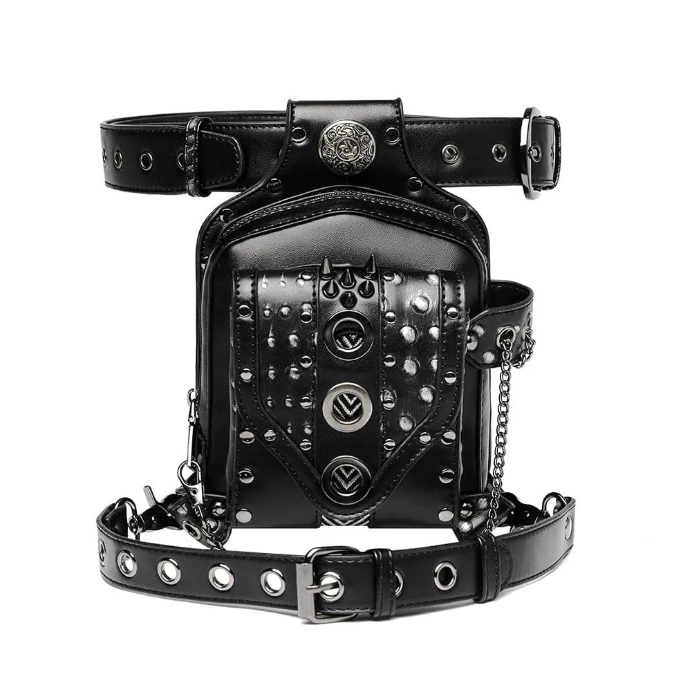 Unisex Punk Rivet Nailed Waist Bag