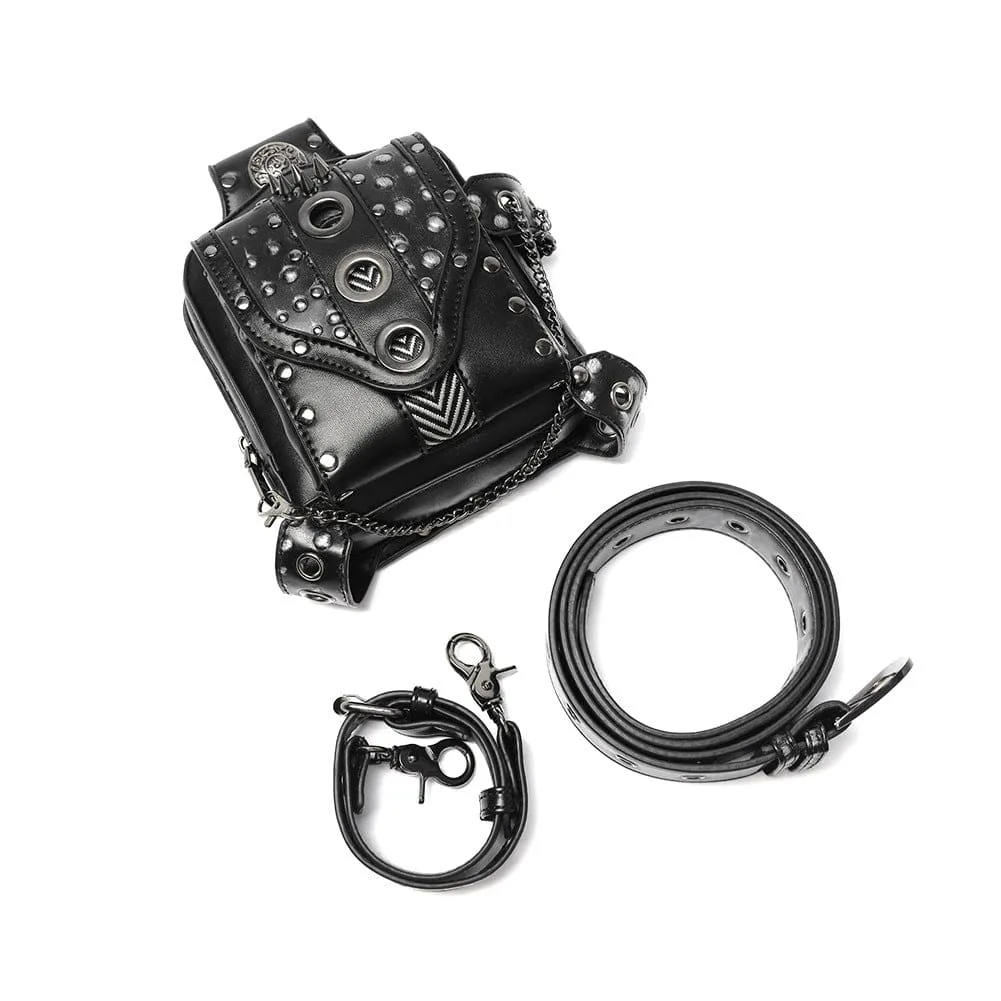 Unisex Punk Rivet Nailed Waist Bag