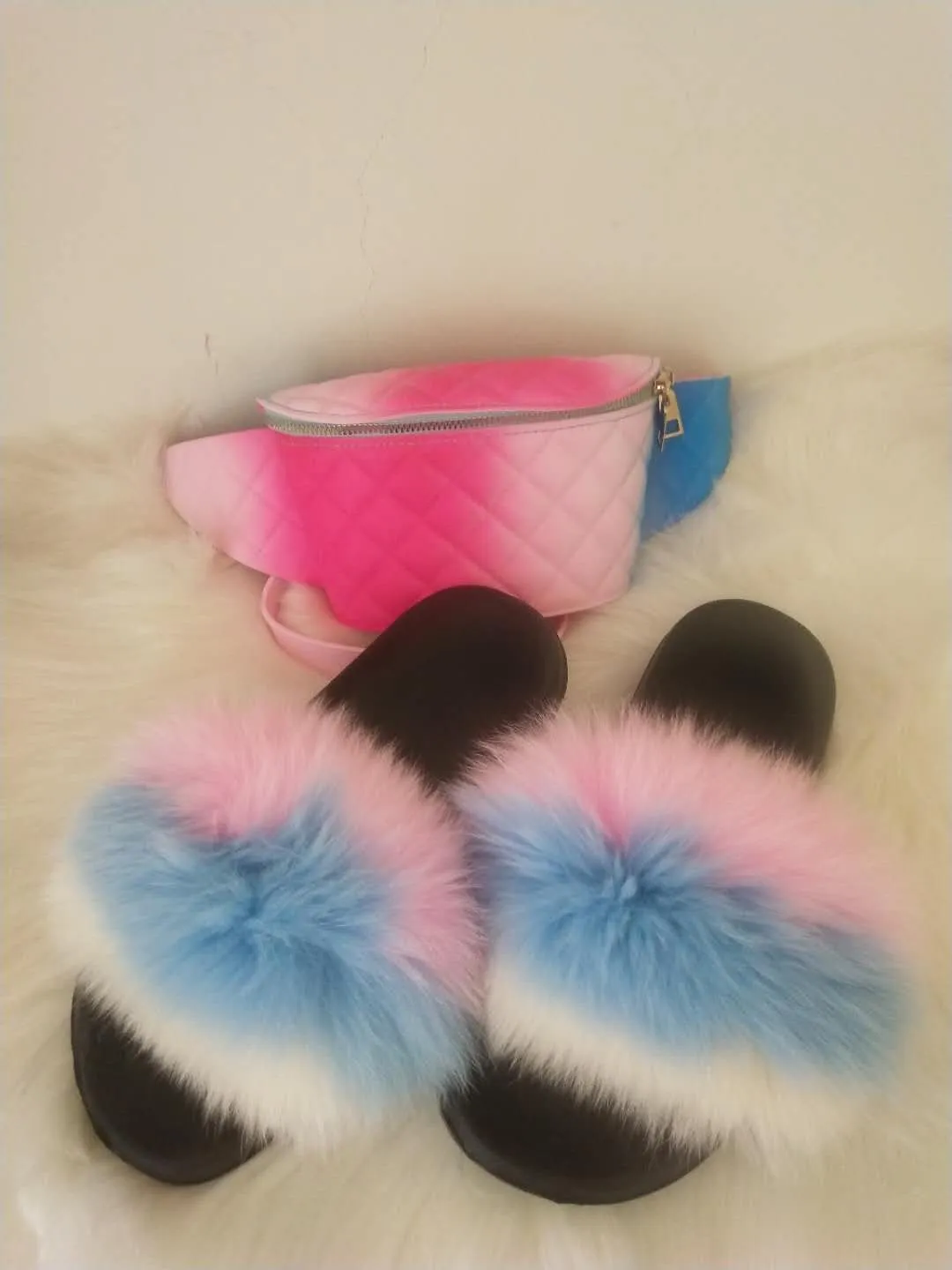 Waist side bag and slippers set