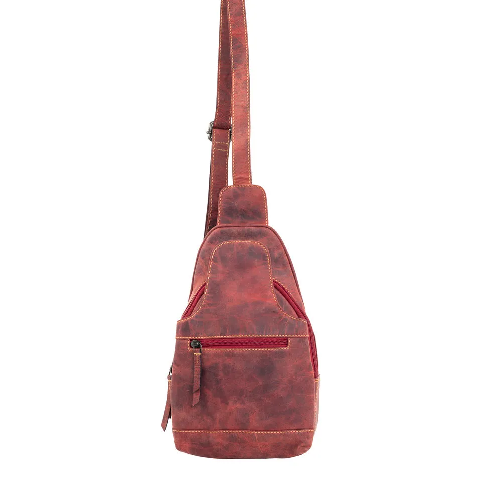 Western Fork Sling Bag in Red Russet