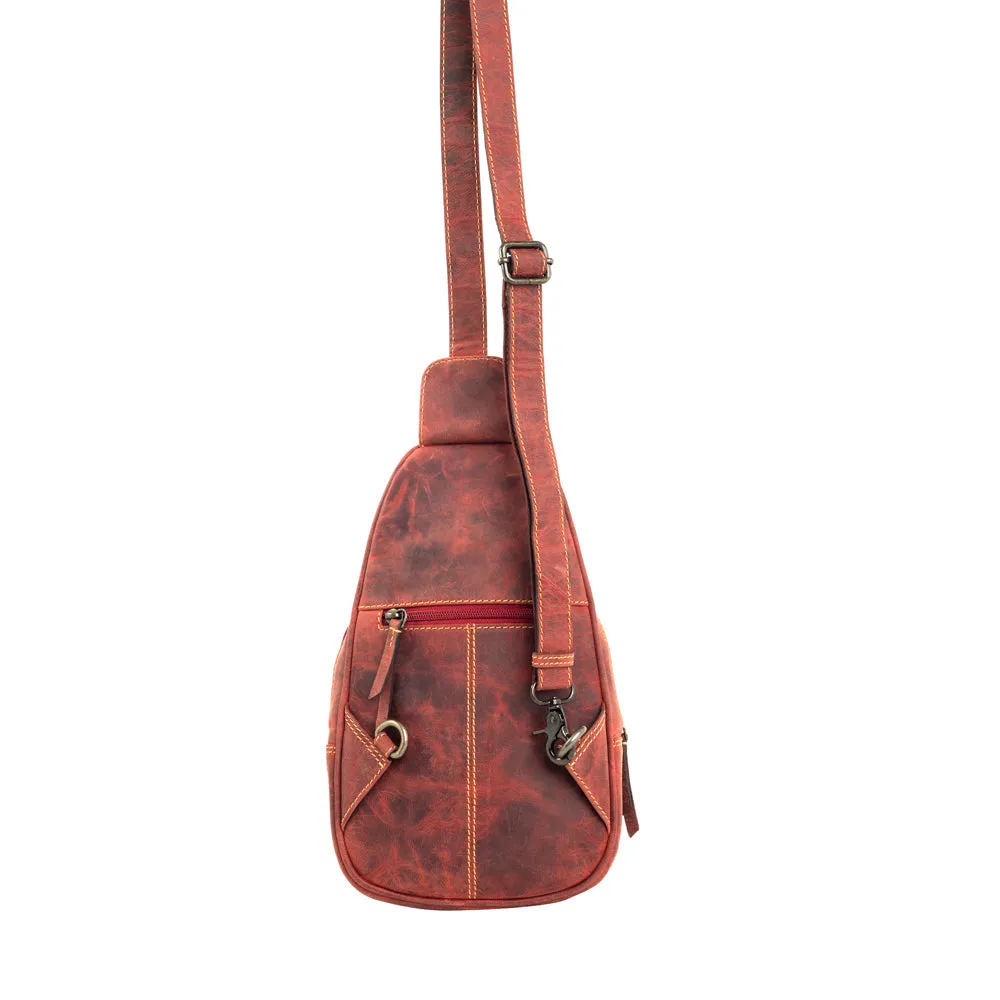 Western Fork Sling Bag in Red Russet