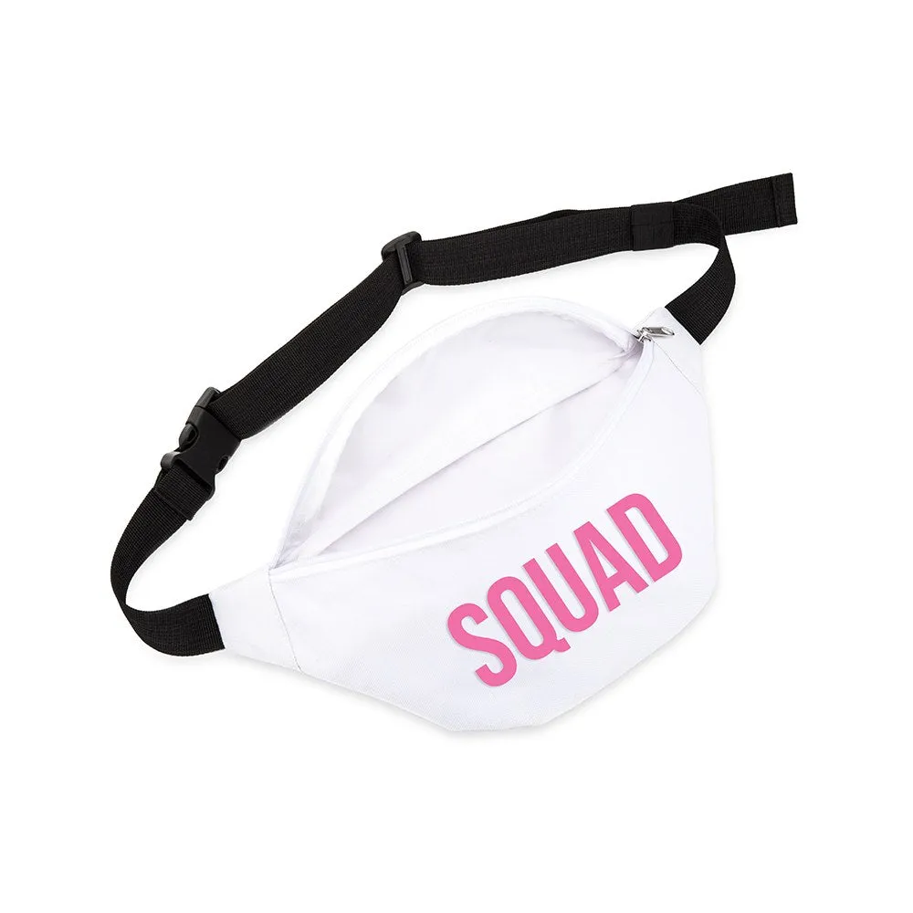 White and Pink SQUAD Bachelorette Wedding Party Fanny Pack