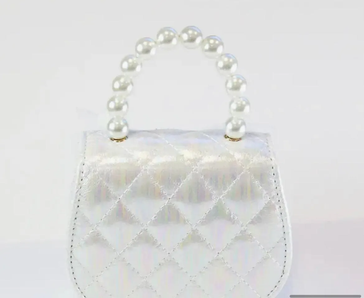 White Pom Pom Purse