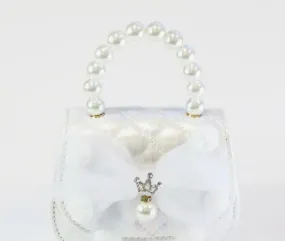 White Pom Pom Purse