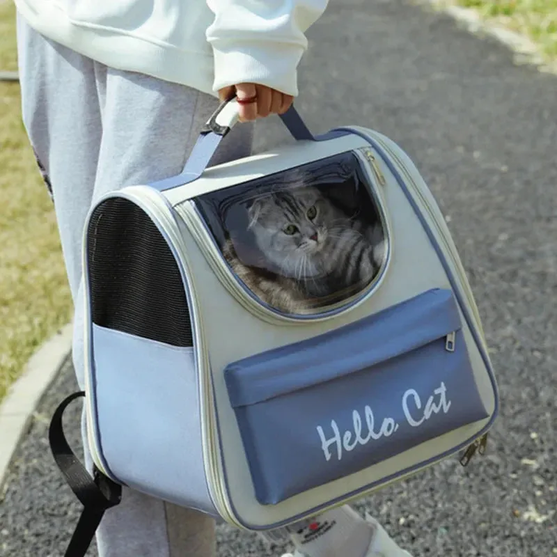 Windproof Cat Travel Backpack - Comfortable Carrier for Cats & Small Dogs