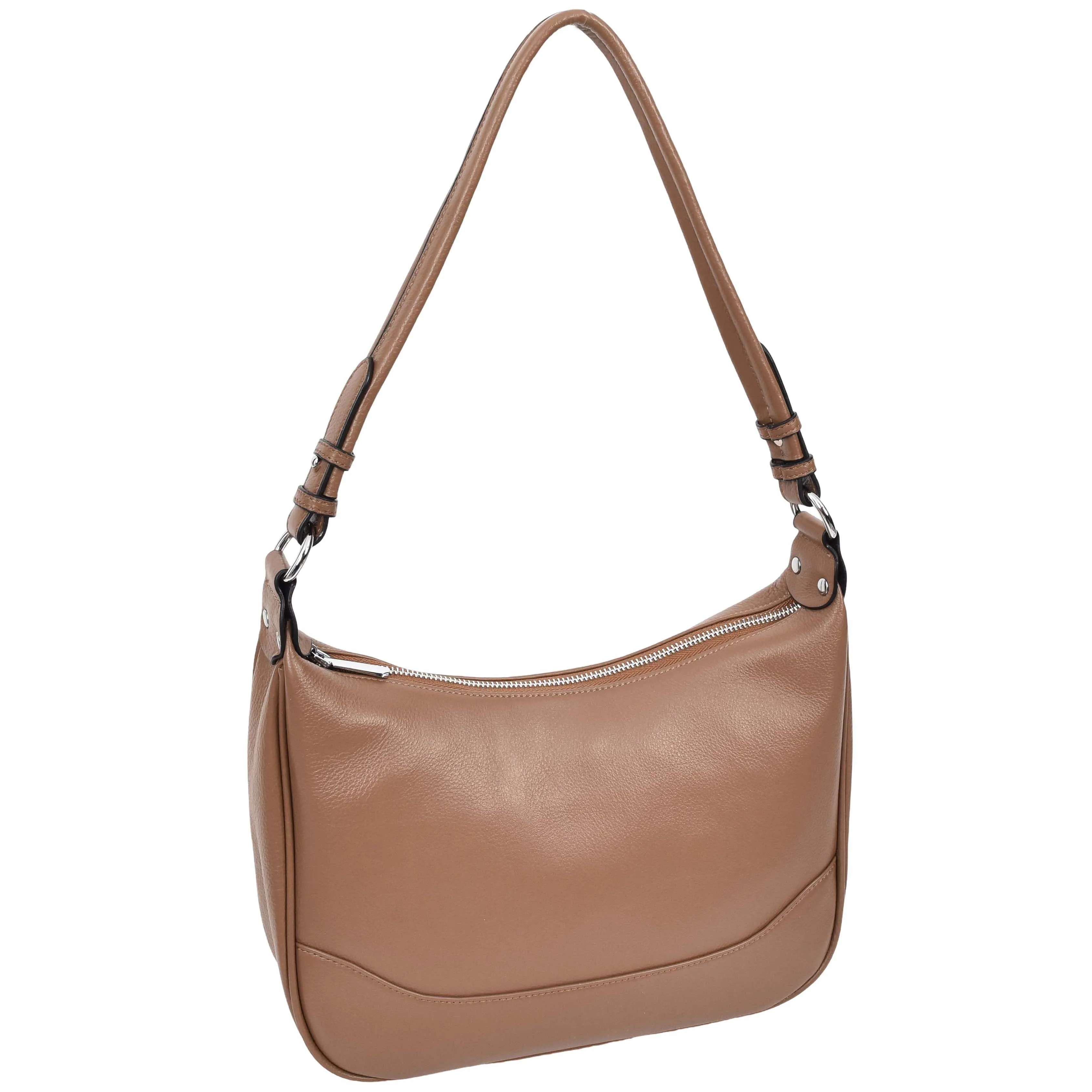 Womens Leather Hobo Style Shoulder Bag Daphne Brown