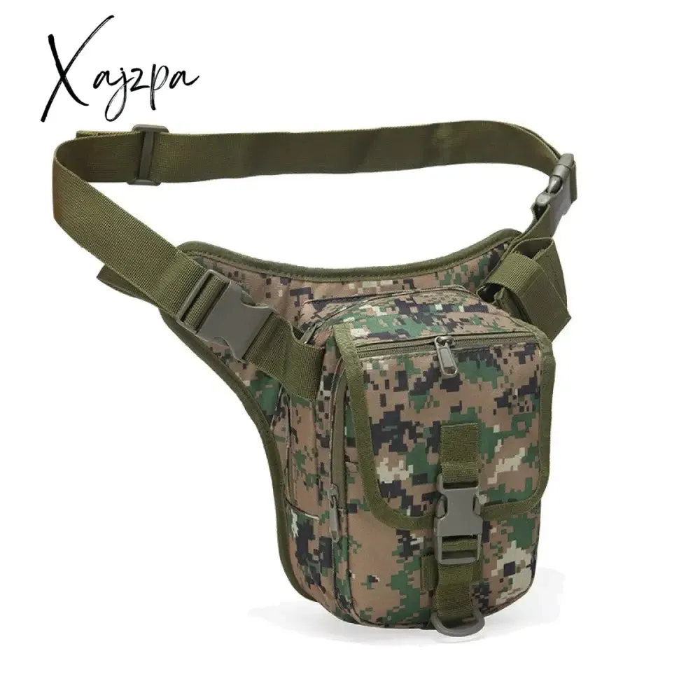 Xajzpa - High Quality Nylon Men Hip Bum Belt Bag Military Motorcycle Rider Camouflage Pouch Casual Male Assault Fanny Waist Pack Bags