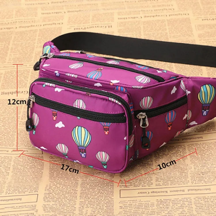 Y051 Women Summer Crossbody Waist Bag Large Capacity Cell Phone Bag(Flower Gray)