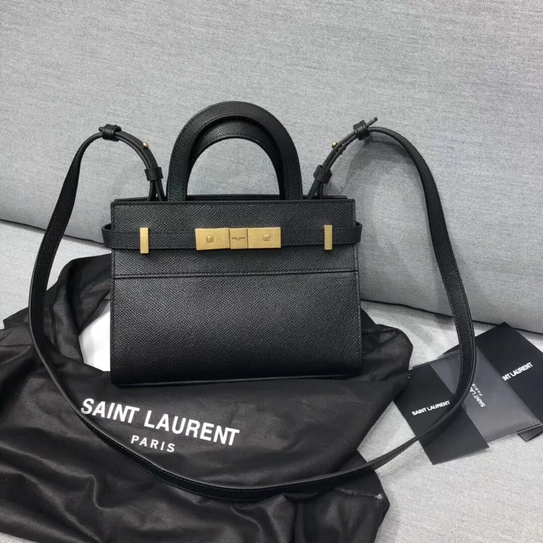 YSSL Manhattan Nano Shopping Bag In Box Black For Women 8.2in/21cm YSL 5937410SX0W1000