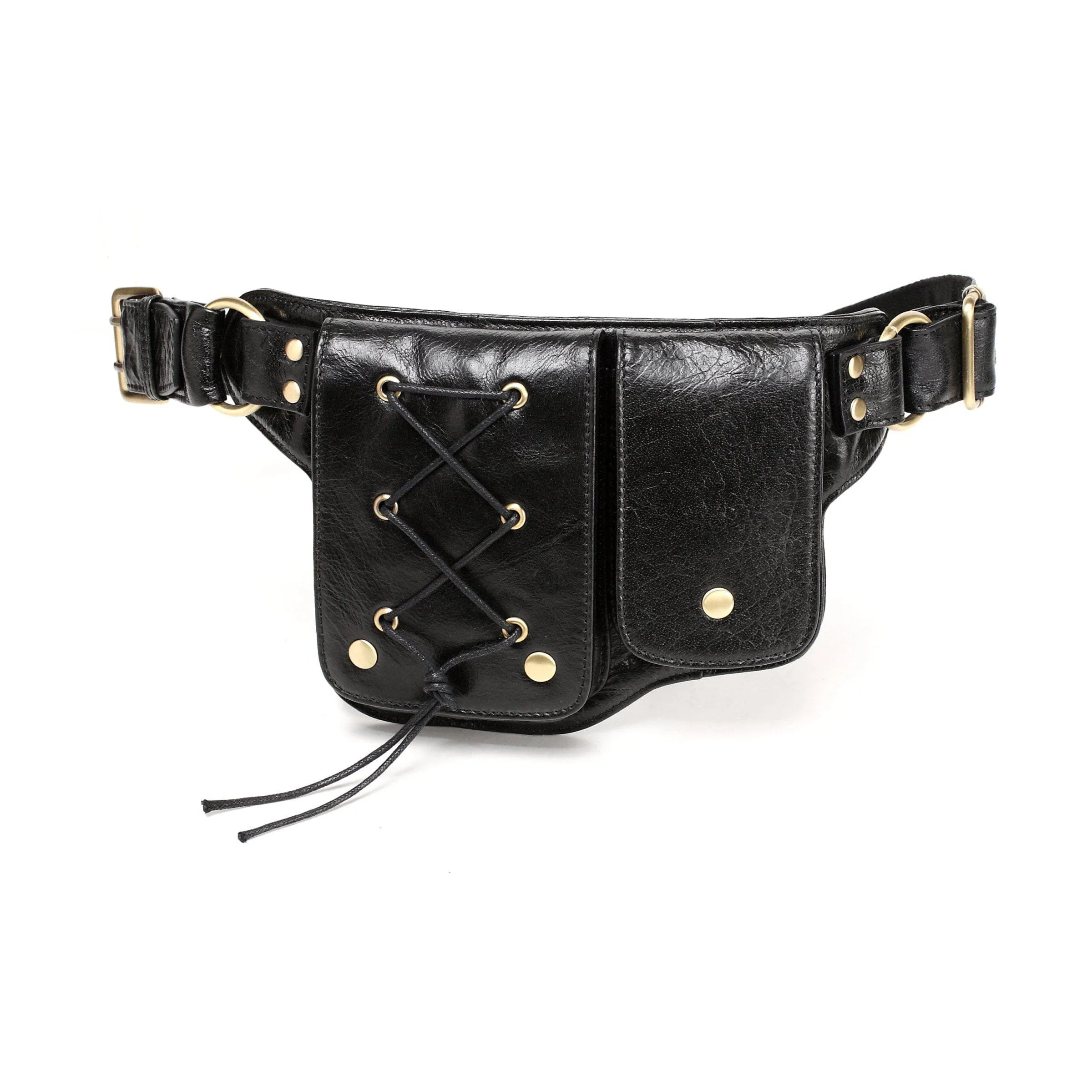 Yvette Leather  Leather Waist Purse Fanny Pack (Y-Brown)